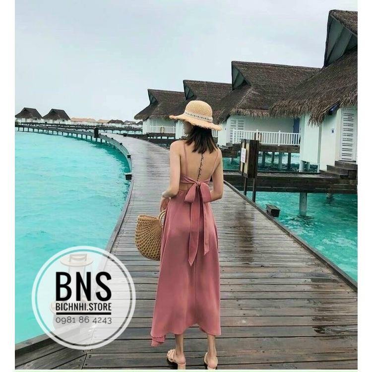 ĐẦM MAXI 2 HAI THẮT NƠ LƯNG MX1680 - BNS