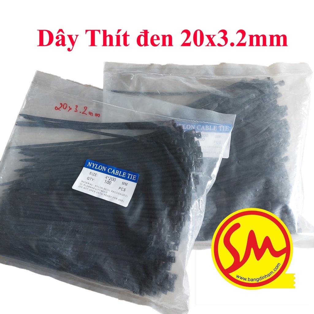 DÂY THÍT ĐEN, DÂY LẠT NHỰA tiện lợi bản 20cm x 3.2mm