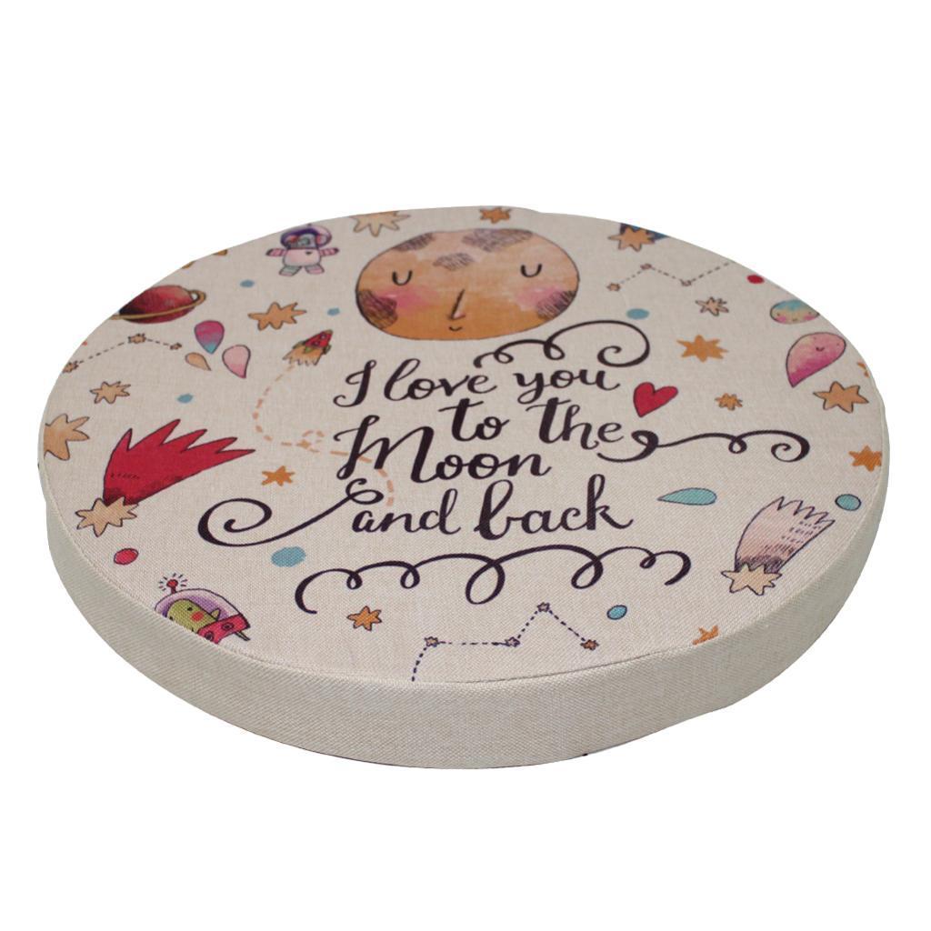 2xNon- Seat Cushion Linen Circular Chair Tatami Durable Stool Pad 40cm