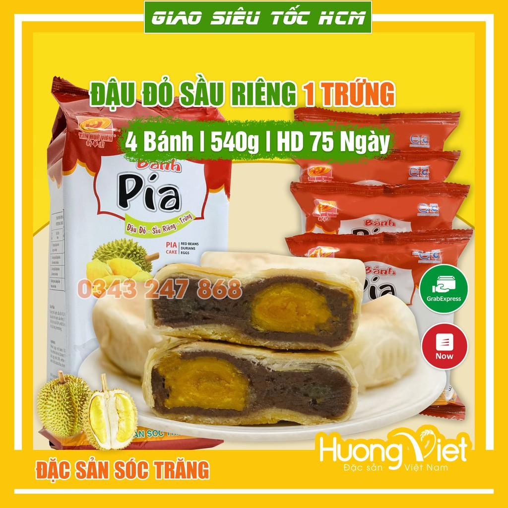 Bánh pía đậu đỏ sầu riêng trứng muối 540g, bánh pía Sóc Trăng Tân Huê Viên đậu đỏ 1 trứng