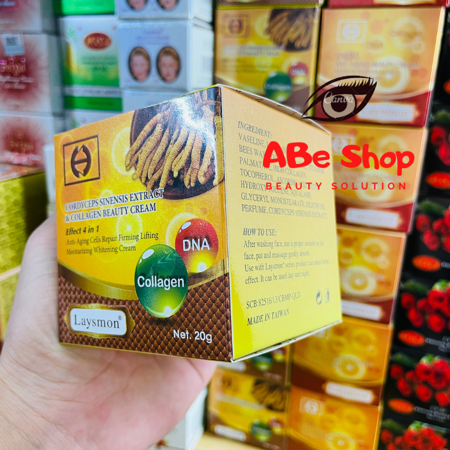 Kem LAYSMON Đông Trùng Hạ Thảo - LAYSMON CORDYCEPS SINESIS EXTRACT AND COLLAGEN BEAUTY CREAM 20g