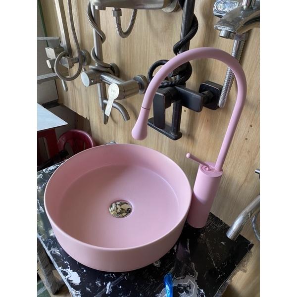 Vòi lavabo thiên nga hồng
