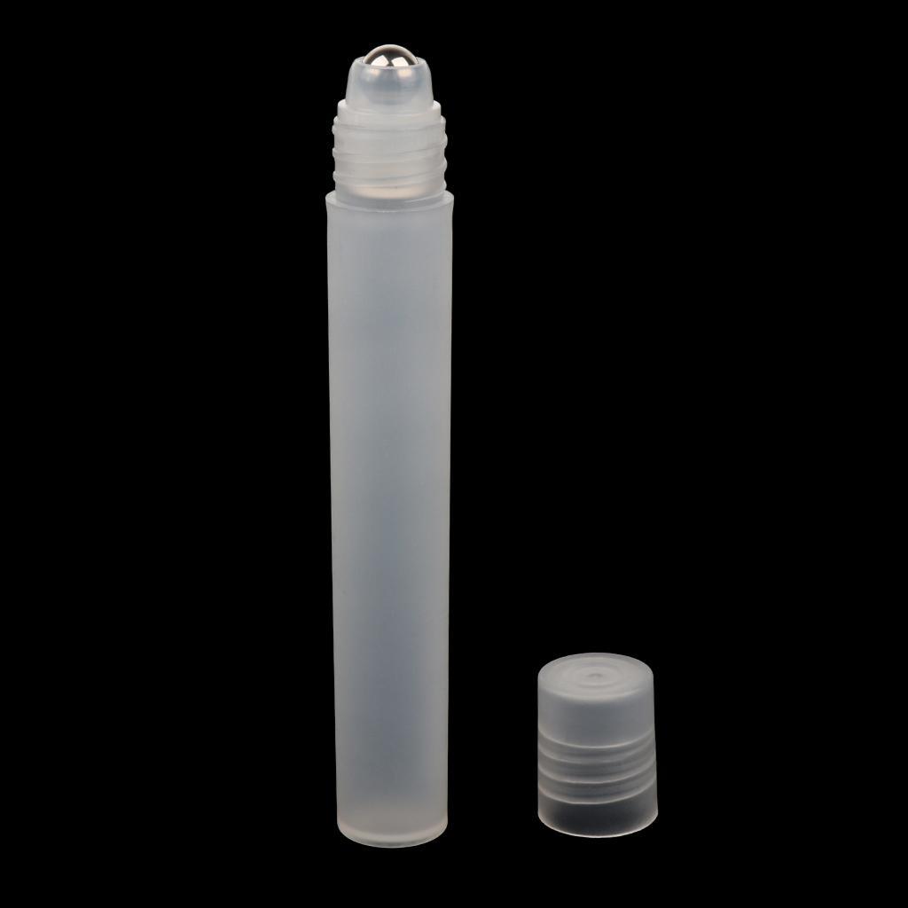 10 Pieces Clear Empty Refillable Perfume Aftershave Steel Roll On Bottles Travel Tube Vials With Pipettes Dropper Kit for Men Women 5ml 10ml