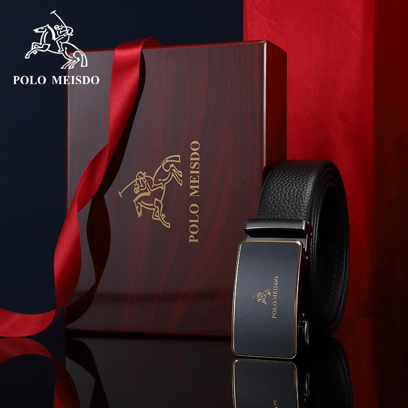Thắt Lưng Nam Dây Nịt Nam Da Bò Cao Cấp POLO MEISDO Khóa Tự Động BH 24 tháng