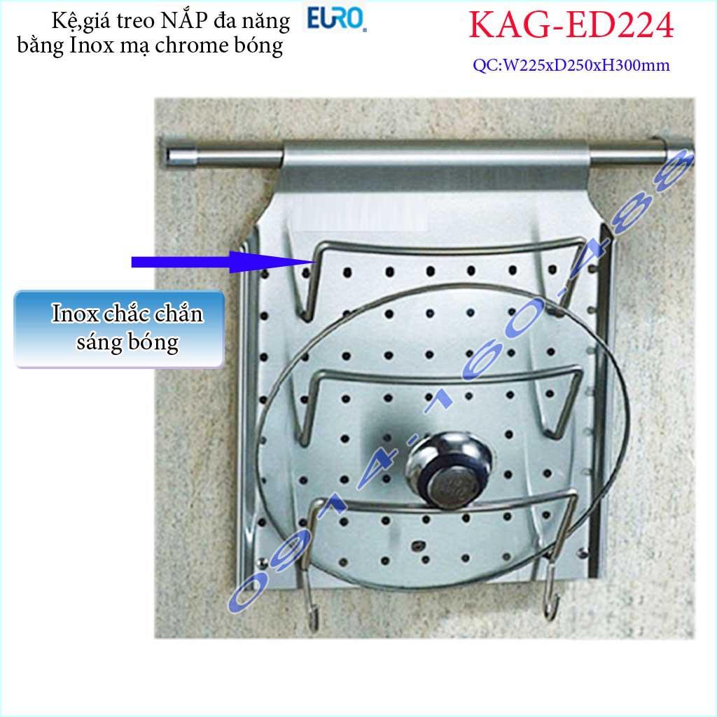 Kệ treo nắp xoong nồi Euro KAG-ED224, giá treo nắp xoong nồi đa năng, máng nắp xoong nồi