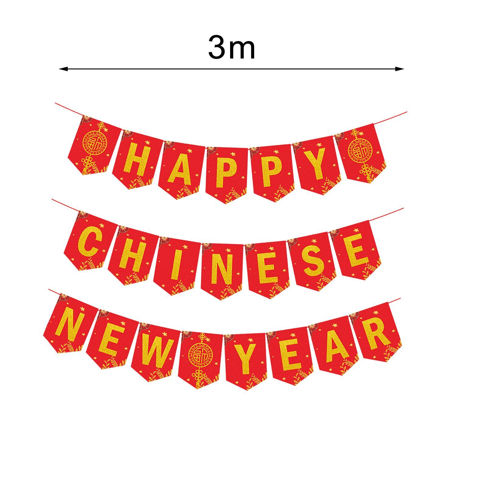 Chinese New Year Bunting Banner Party Bunting Banner Festive Decorations for Chinese New Year