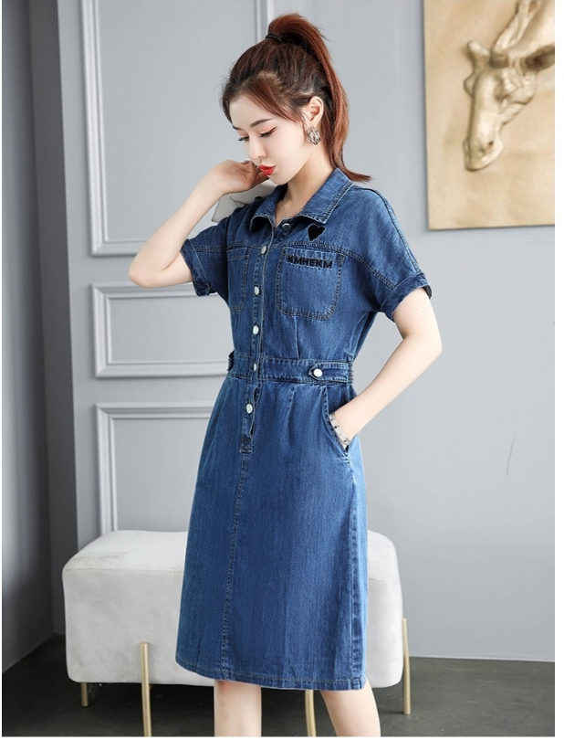 ĐẦM JEAN LƯNG THUN CÁ TÍNH D798