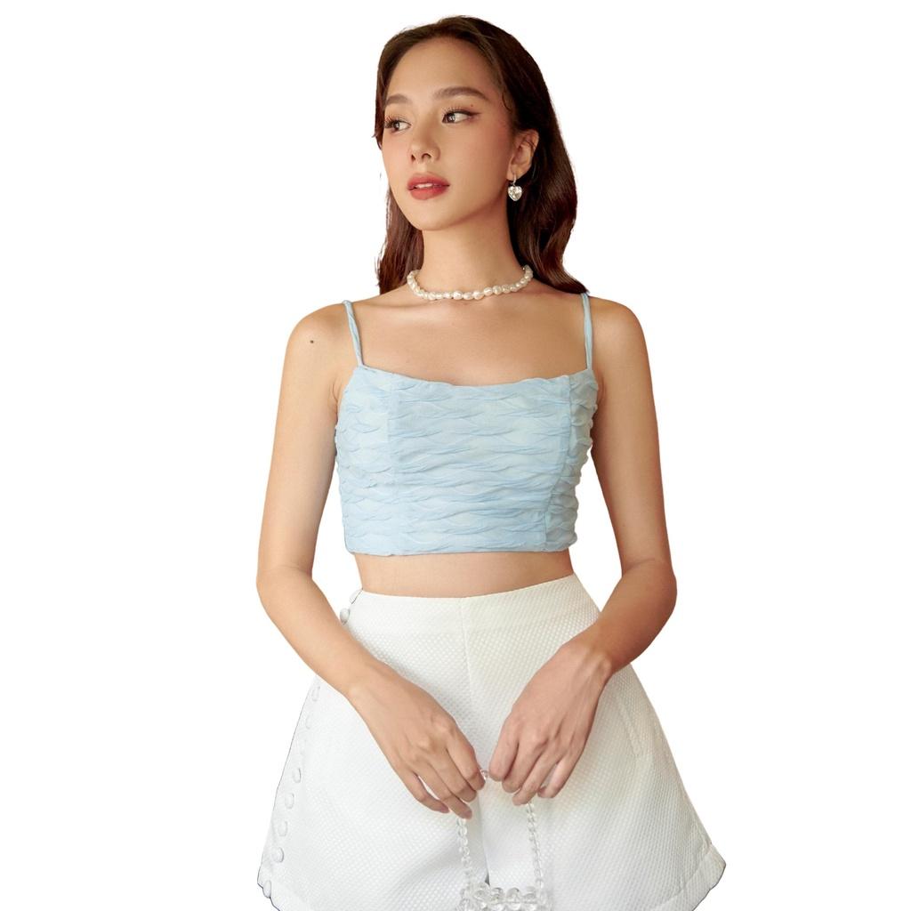 RECHIC Áo Lala dáng hai dây croptop trẻ trung gợi cảm phù hợp đi dạo phố