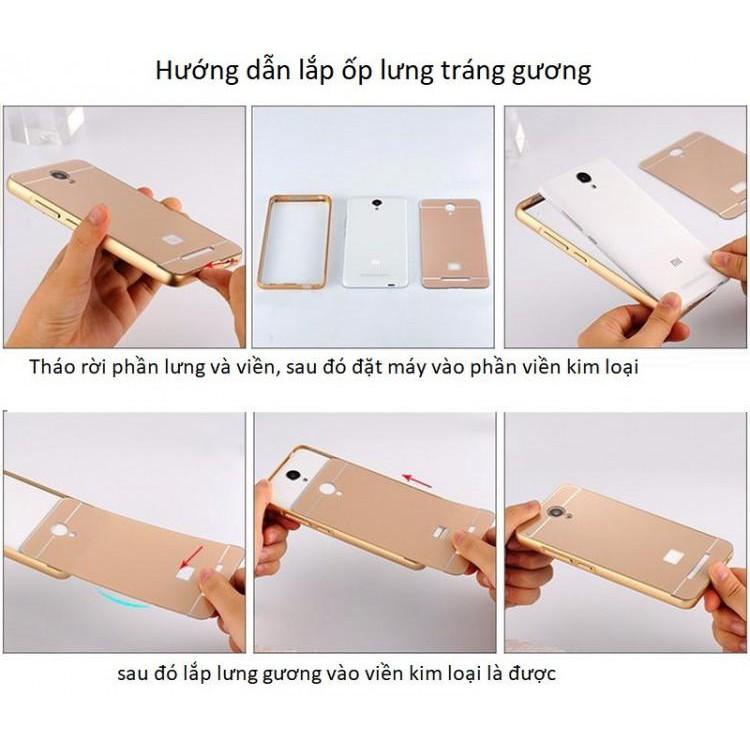 Ốp lưng Xiaomi Redmi Note 2 tráng gương viền kim loại