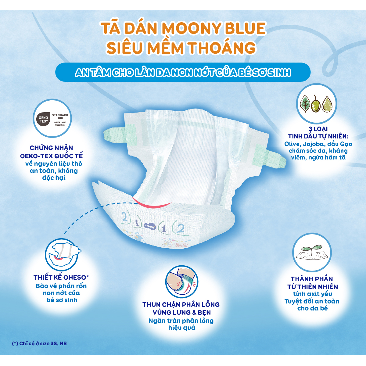 Tã Dán Cao Cấp Moony Nhật Bản S70+14