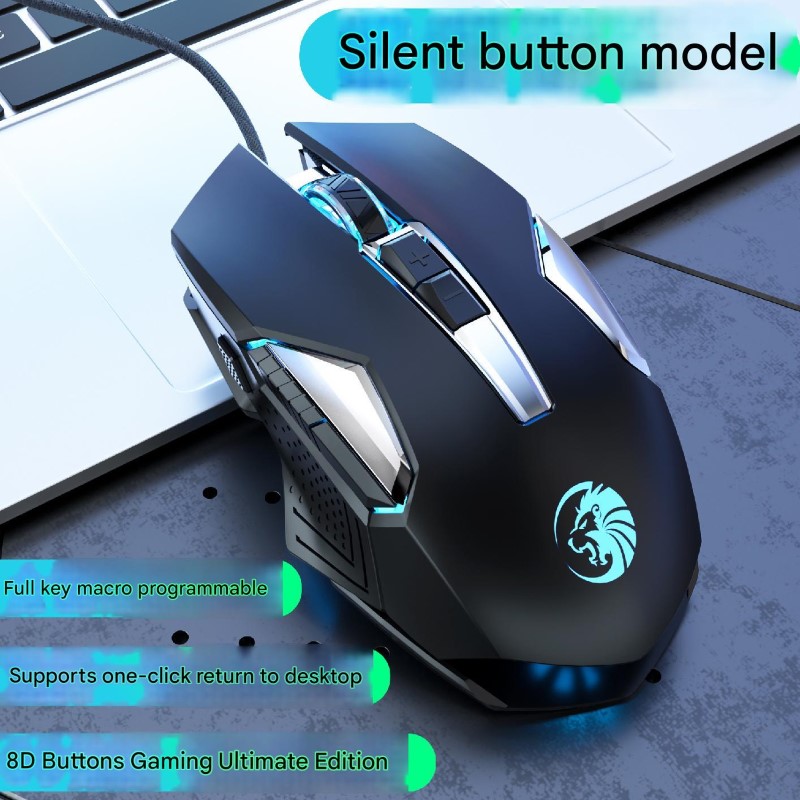 Chuột LED RGB 7200DPI Gaming Macro Mouse C8 cho máy tính Laptop hàng nhập khẩu