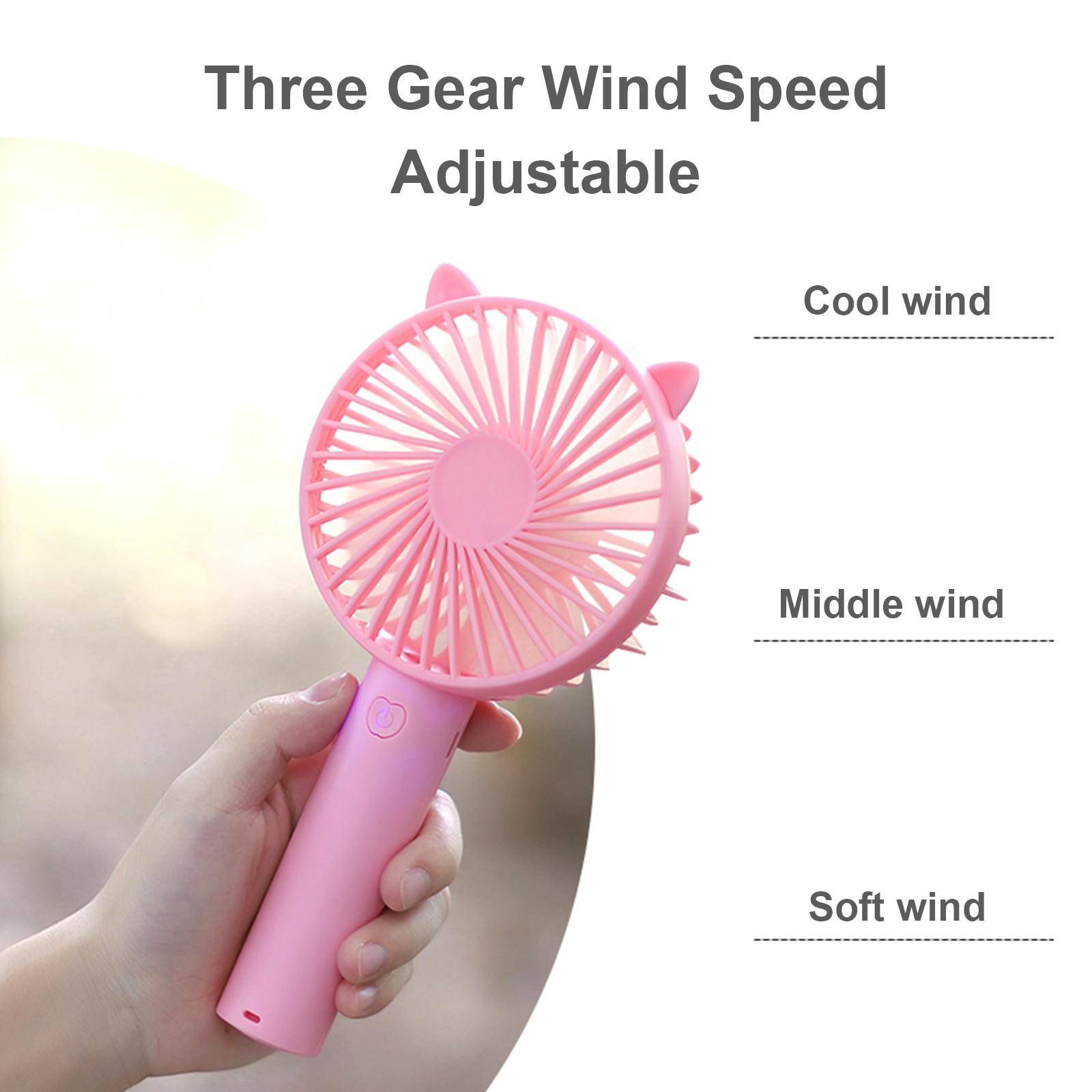 Quạt di động mini cầm tay có cánh 3 tốc độ có thể điều chỉnh sạc USB