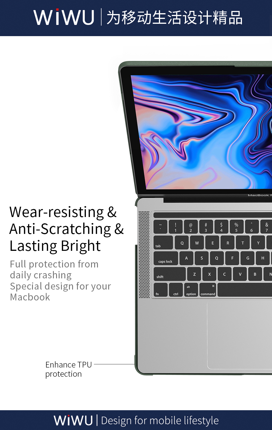 Ốp Cứng WIWU DUAL COLOR ISHIELD Dành Cho Macbook Chất Liệu PC Và TPU Chống Trầy Xước, Mài Mòn - Hàng Chính Hãng