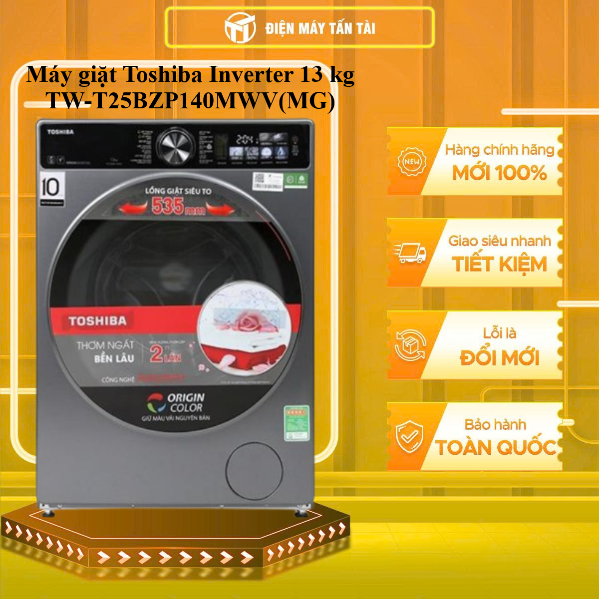 Máy giặt Toshiba Inverter 13 kg TW-T25BZP140MWV(MG) - - HÀNG CHÍNH HÃNG - CHỈ GIAO HCM