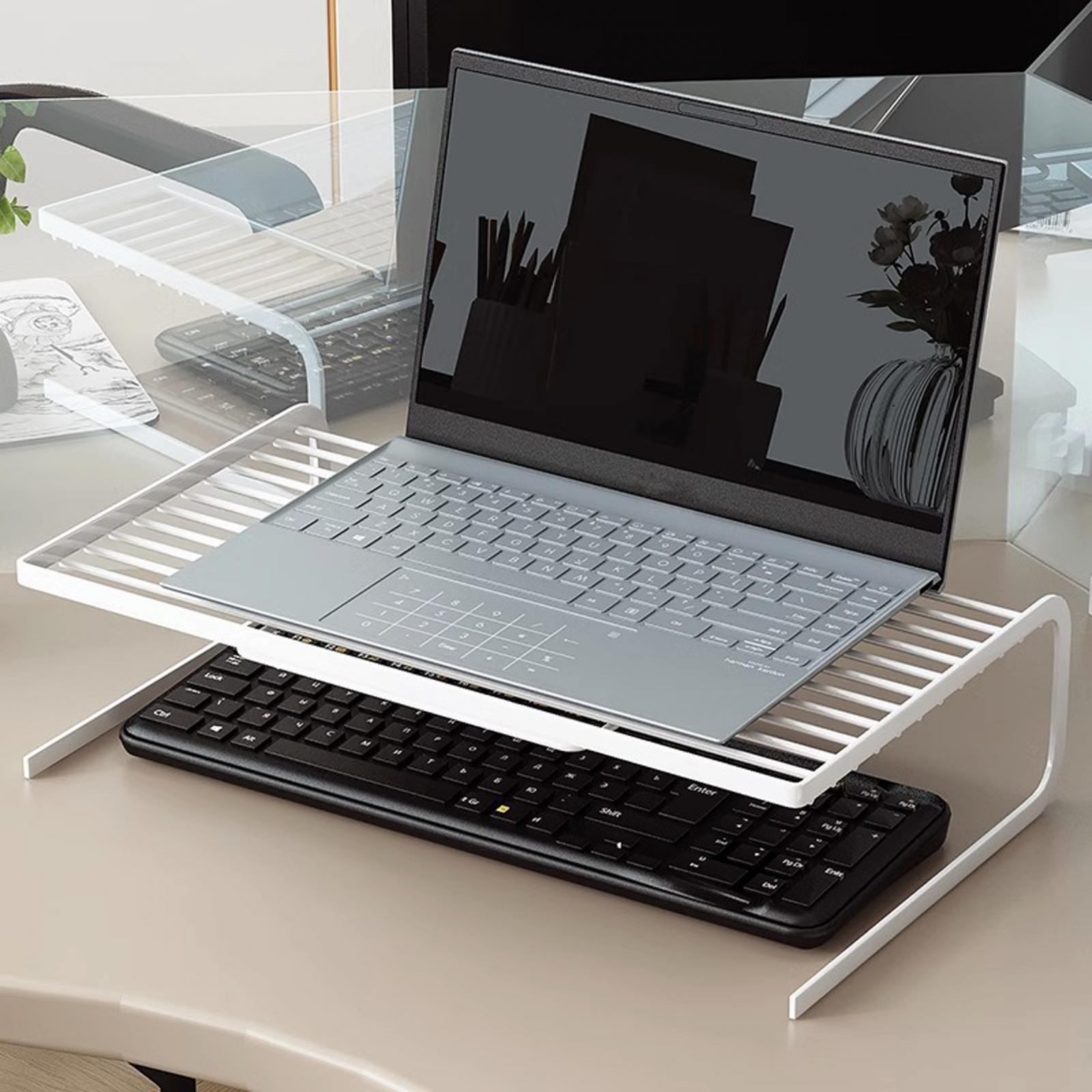 Metal Mesh Monitor Stand Desk Organizer for Game Console TV Computer Monitor
