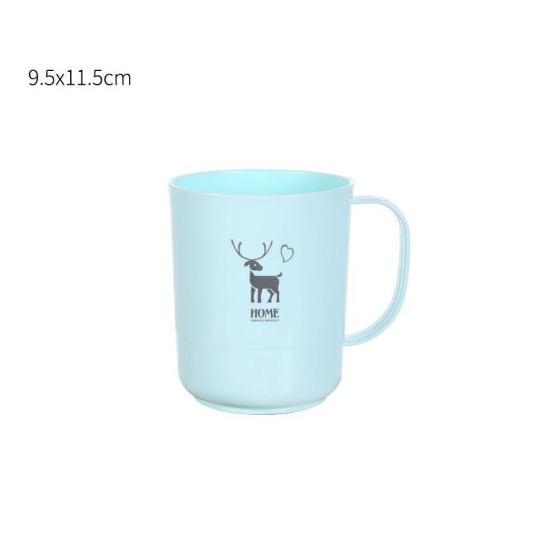 Cốc nhựa uống nước 500ml - Cốc đánh răng con hươu có quai cầm cao cấp