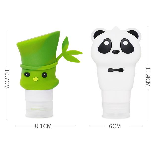 Lọ chiết mỹ phẩm dầu gội sữa tắm Silicon Panda &amp; Bamboo