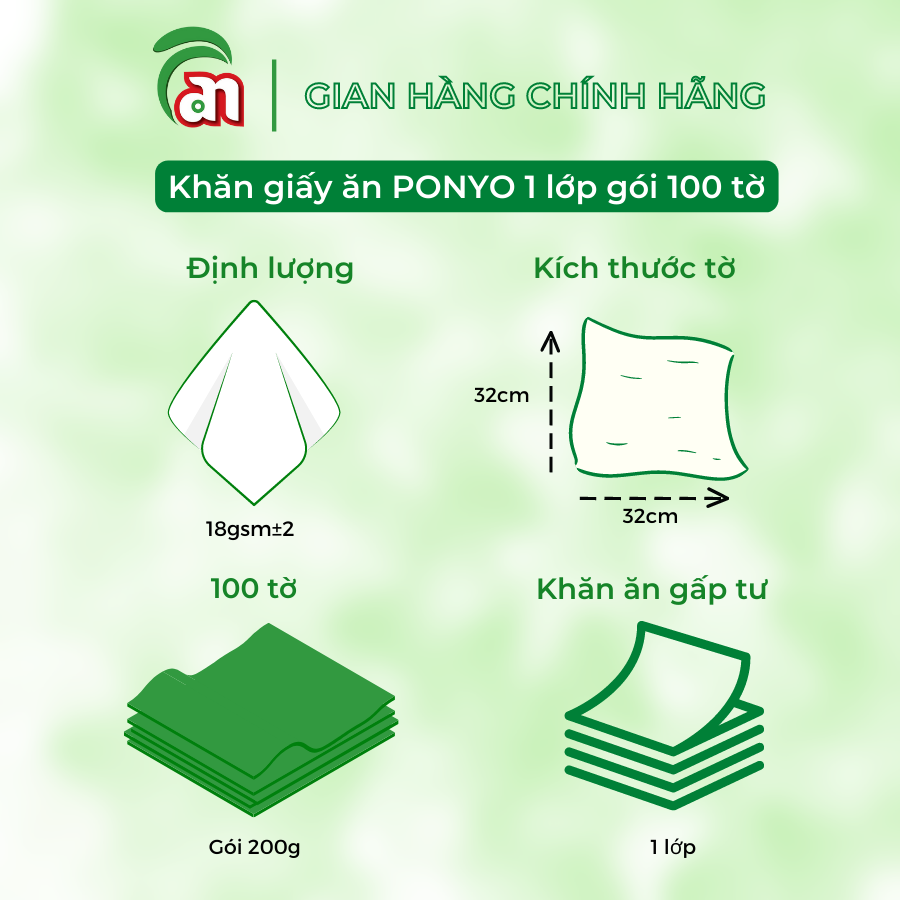 Combo PONYO gia đình yêu thương: 5 Giấy vệ sinh cuộn lớn, 5 gói Khăn giấy ăn và 5 gói Khăn giấy lau tay