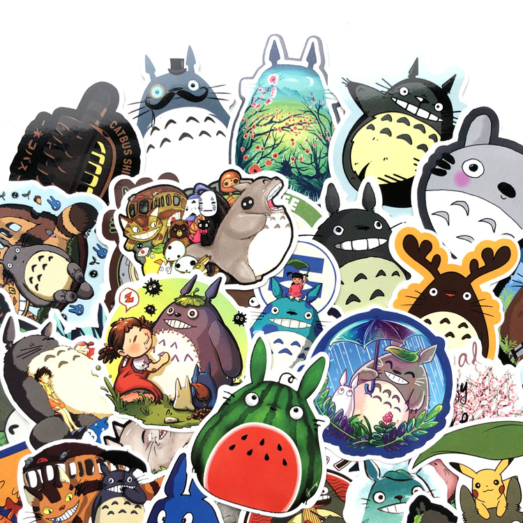 Sticker hình dán TOTORO anime dễ thương cute, pastel trang trí mũ bảo hiểm, dán Laptop, journal, sổ tay