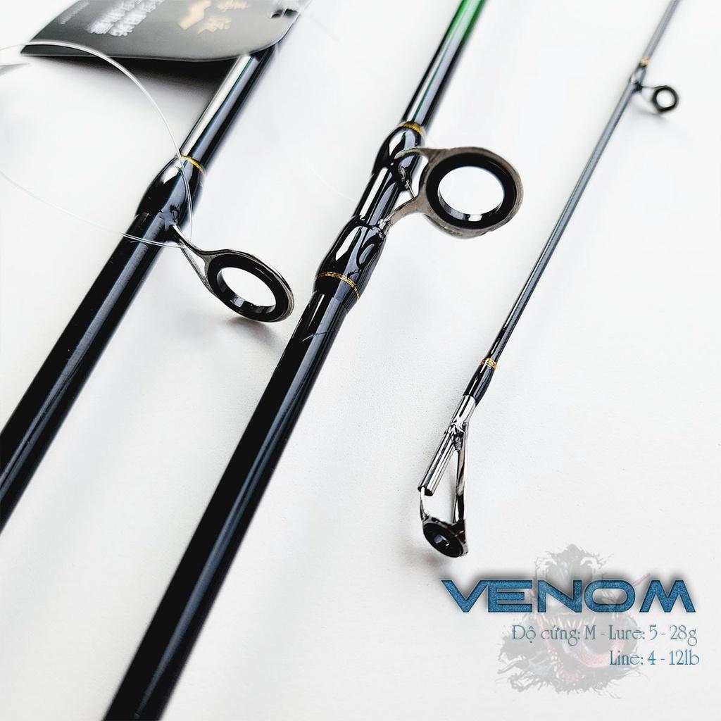 Cần câu lure VENOM độ cứng M đầu bu chống xoắn chất liệu carbon CM32