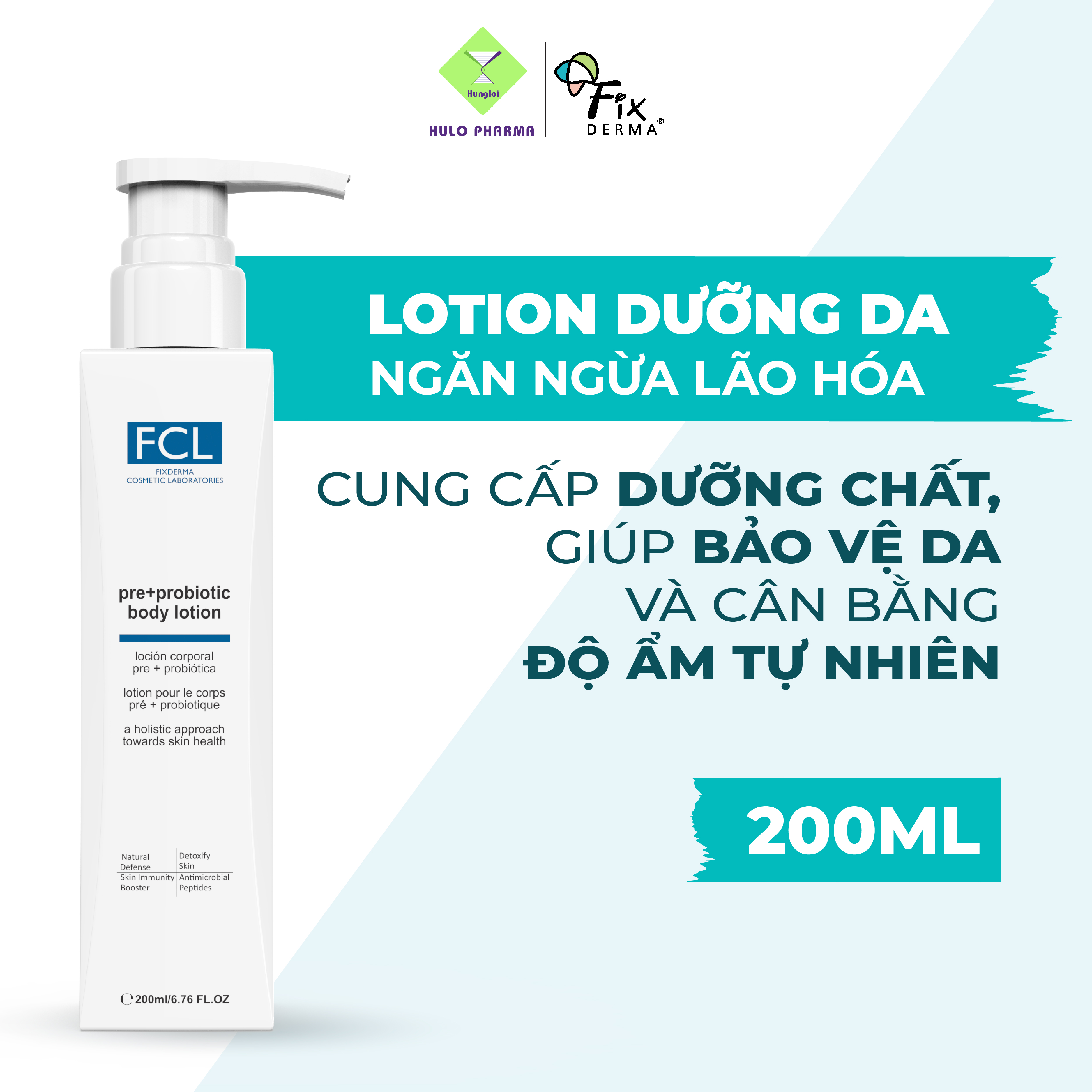 Lotion Dưỡng Ẩm Chống Lão Hóa Da FCL Pre+Probiotic Body Lotion – 200ml