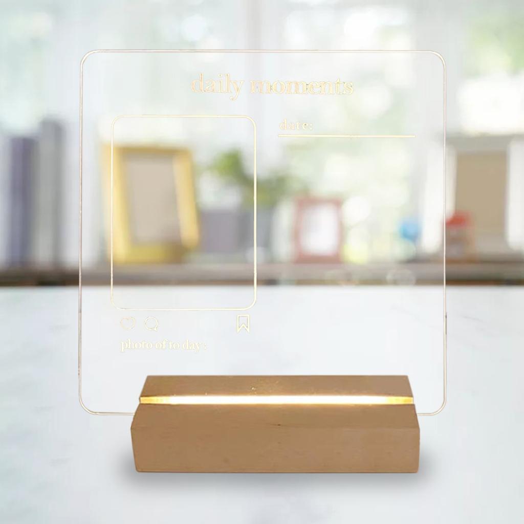 Acrylic Message Board Note Board LED Light Writing Board Style 1