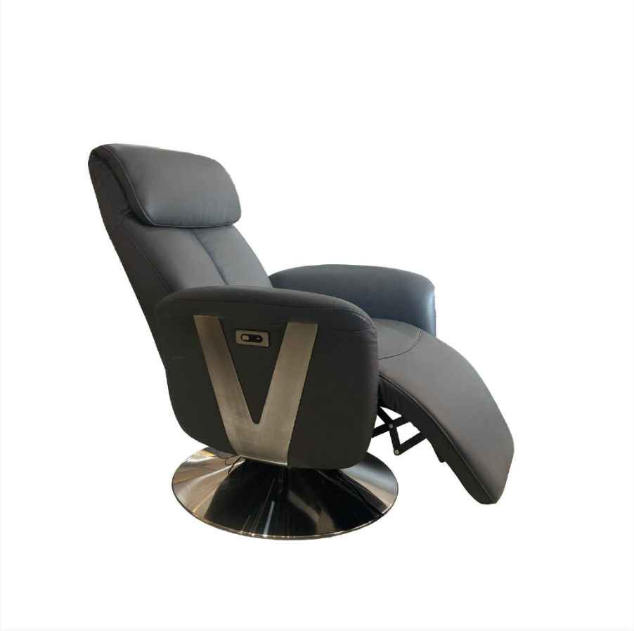 Ghế Sofa Đơn Da Bò Thư Giãn Chỉnh Điện 26194-09 Dark Grey