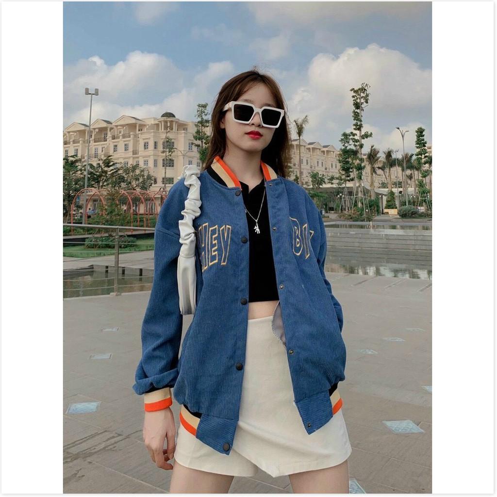 ÁO KHOÁC BOMBER , ÁO KHOÁC NHUNG BOMBER NỮ CỰC ĐẸP SIÊU XINH PHONG CÁCH HÀN QUỐC KEN BLOCK