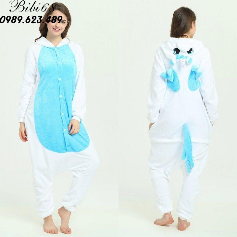 Bộ Đồ hình thú liền thân lông mịn Pijama dành Cho Người Lớn và Trẻ Em Hoạt Hình Cosplay