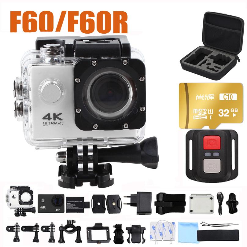 Camera hành động Máy quay phim WiFi Ultra HD 4K 16MP 170 go 4 K Deportiva 2 inch f60 30M Camera thể thao chống nước pro 1080P 60fps cam