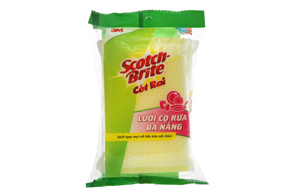 Gói 2 miếng cước lưới cọ rửa đa năng siêu bền không làm trầy xước Scotch-Brite 90x105 3M CR-LU