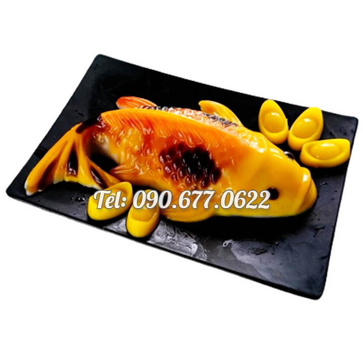 Khuôn cá chép và 2 thỏi vàng làm bánh, rau câu, khuôn ép xôi, giò chả – Loại 29 cm - Mã số 1736