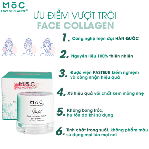 KEM DƯỠNG TRẮNG, TÁI TẠO, TRẺ HÓA, LÃO HÓA - COLLAGEN 20G - MỘC