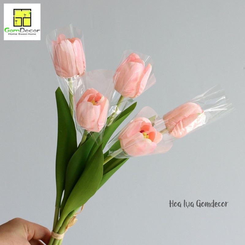 Hoa tulip cao su hoa tulip giả hoa lụa đẹp cao cấp