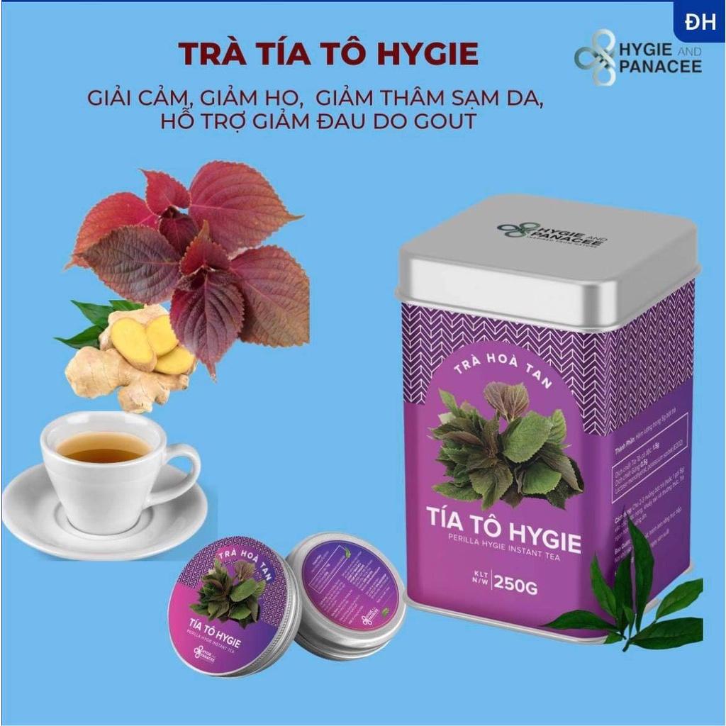 Trà tía tô Hygie hộp giấy 120g (24 gói x 5g) - dạng hòa tan tiện lợi, thơm ngon, đậm đặc