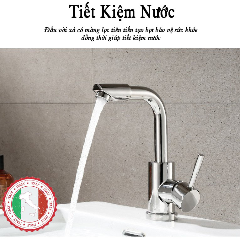 Vòi Lavabo nóng lạnh SUS304 Bóng - Cao cấp ITALIA