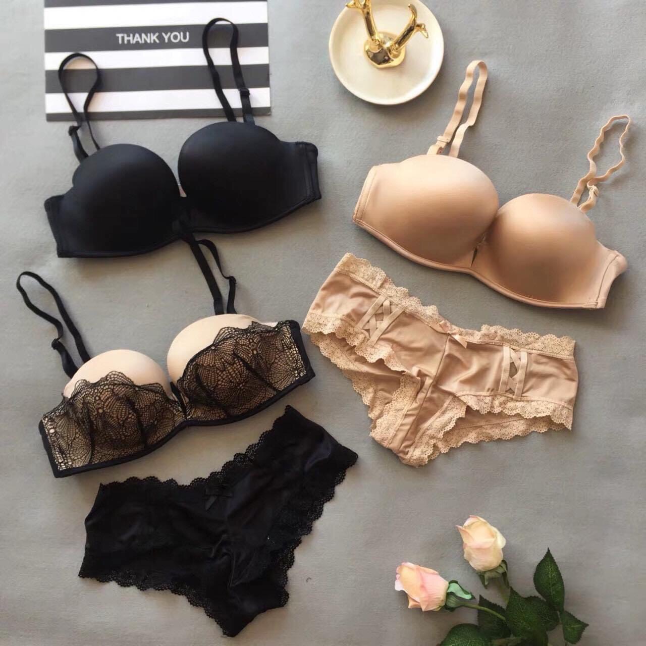 Bộ Đồ Lót Nữ Siêu Đẩy Đệm Dày nâng Ngực Vic Không Gọng Cao Cấp Sexy