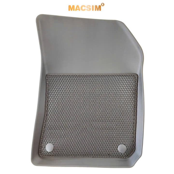 Thảm ô tô sd3 2 lớp dạng lưới lục giác Peugoet 408 màu đen bề mặt cao su siêu sạch - Nhãn hiệu Macsim