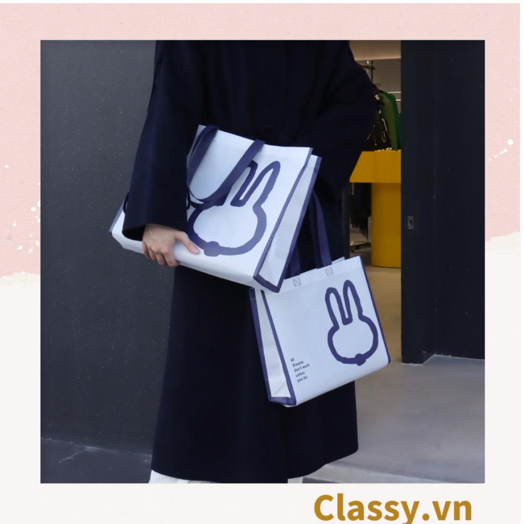 Túi Tote Classy size khổng lồ; chất liệu vải không dệt, hàng dầy chịu tải 40kg, in hình hồng hạc vintage T588