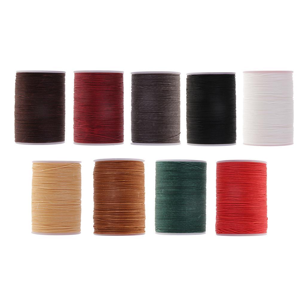 10x 130 Meters 0.5mm Round Polyester Waxed Thread Sewing Stitching