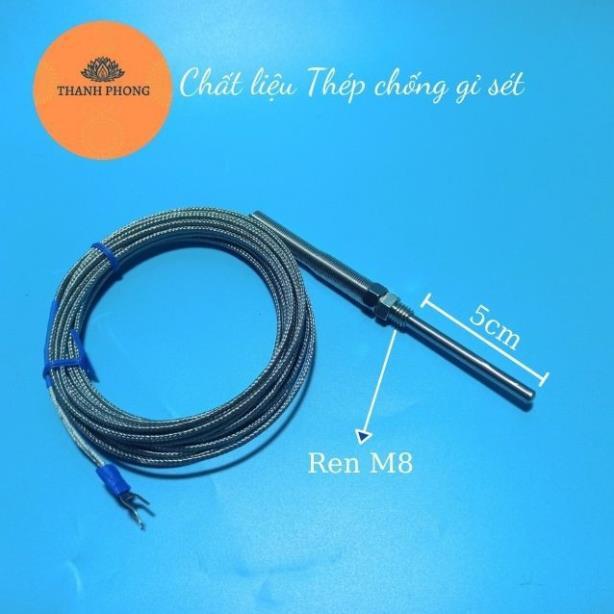 Dây Can Nhiệt K Đầu Dò 5cm Phi5x50 Dải Nhiệt Độ 0-800°C Đủ Kích Thước