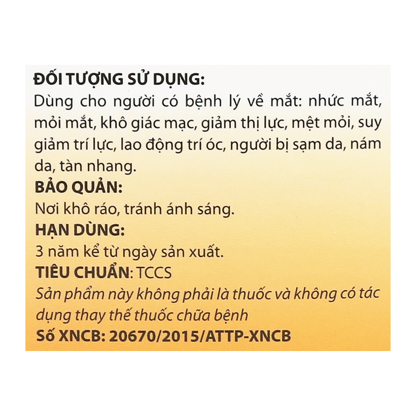 Thực Phẩm Chức Năng Viên dầu gấc sáng mắt Vita-Ga