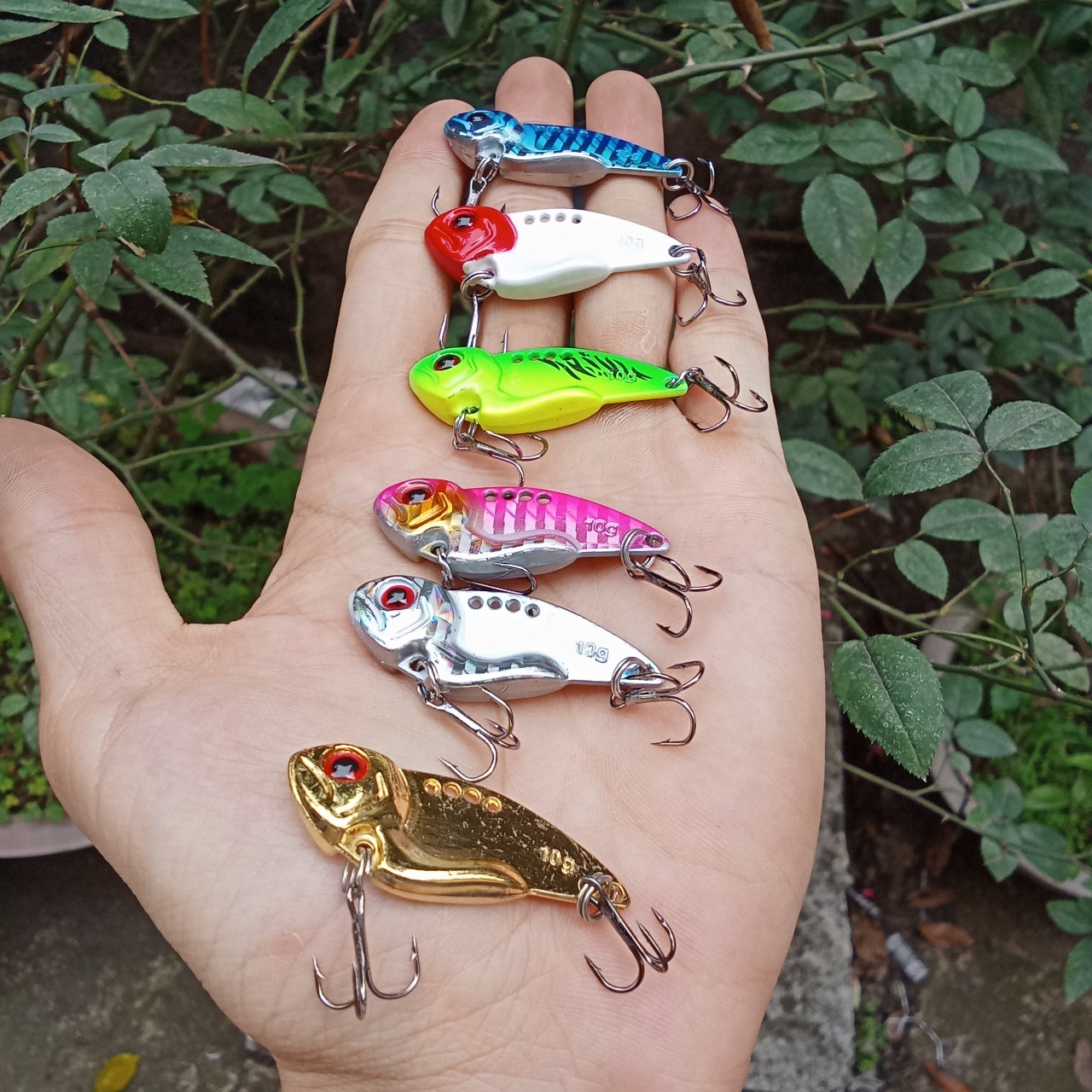 Mồi câu lure cá sắt VIB đầu tròn 7g,10g,12g mồi lure cá lóc, có 6 màu siêu nhậy