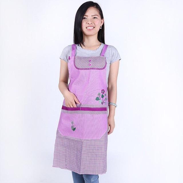Tạp dề hoa có túi chống thấm