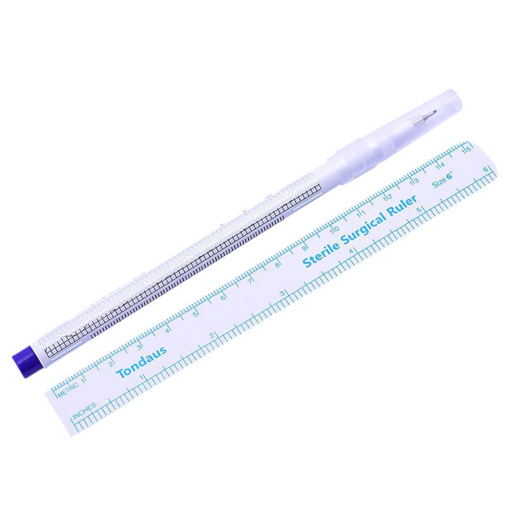 5x Tattooing Marker Pen 10pcs Disposable Microblading Eyebrow Measure Ruler