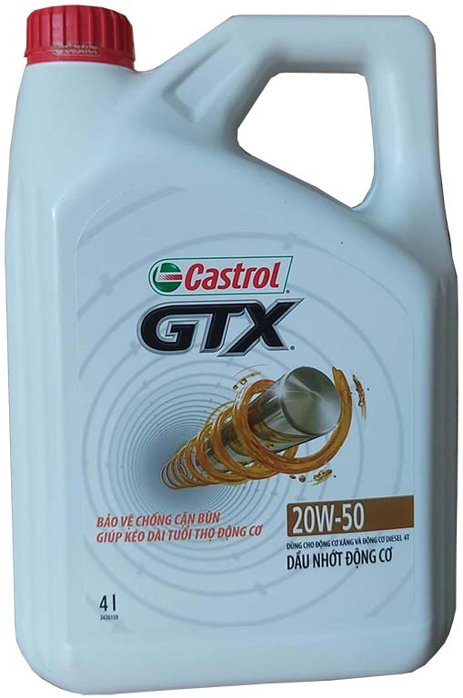 Dầu nhớt cho xe ô tô Castrol GTX 20W-50 (Can 4 Lit)