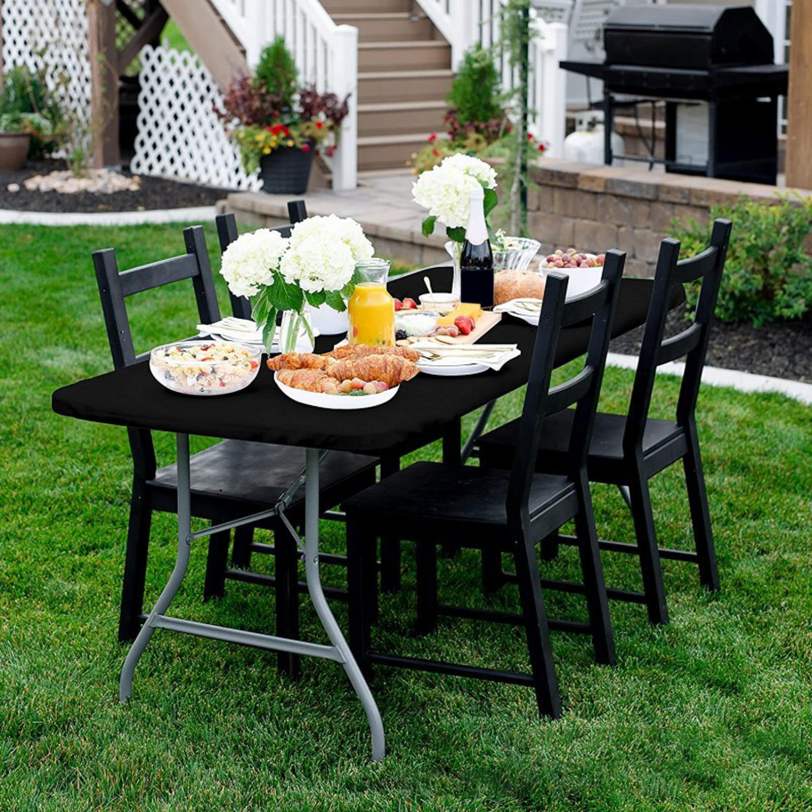 Fitted Tablecloth Rectangle Wipeable for Picnic Patio Home Indoor Outdoor