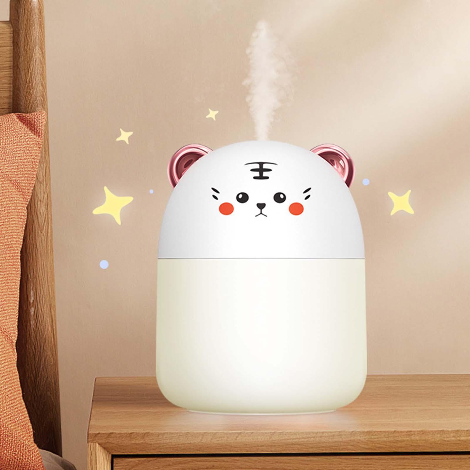 Desktop Humidifiers, 250ml Small Air Humidifier, Portable Mini Humidifiers for Bedroom, USB Cool Mist Sprayer with Night Light for Home,Office, Plants