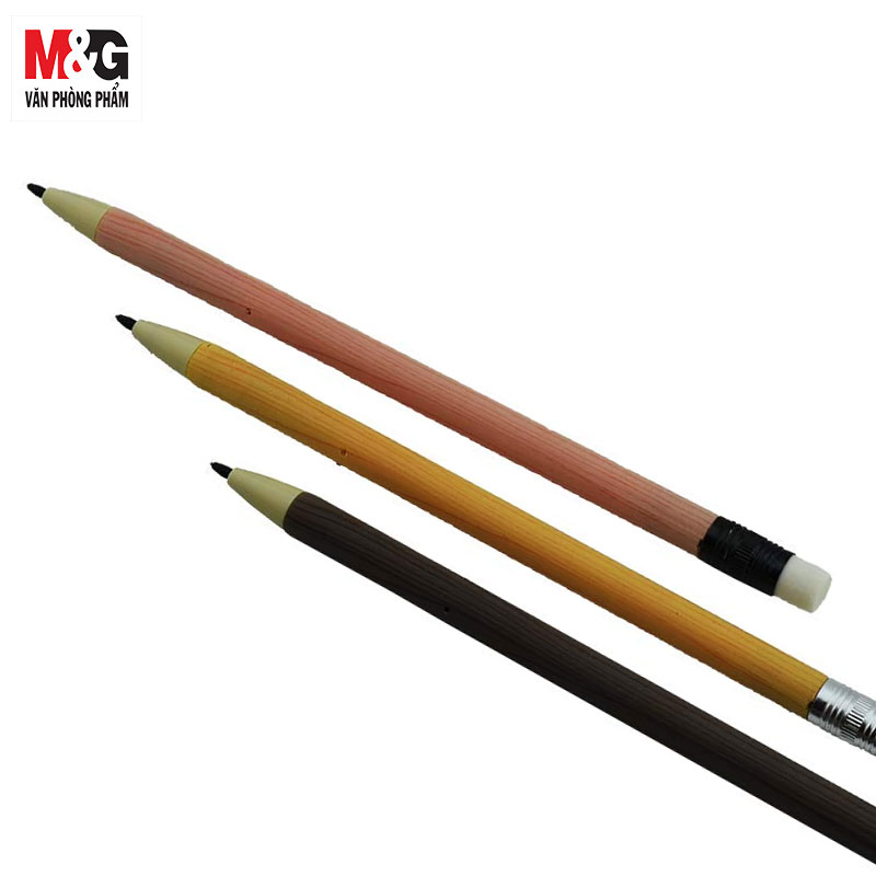 Combo 1 bút chì than và 1 ruột dày 0,5 mm M&amp;G AMP43401 &amp; ASL36108 Vỏ nhựa với nút đẩy than chì bên trong