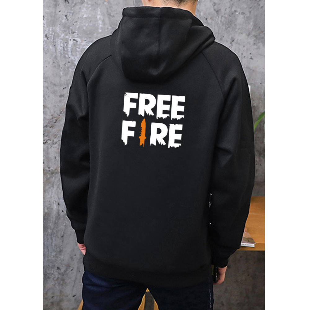 (Combo tặng kèm Găng Tay)Áo Khoác Free Fire Nam Nữ Có Mũ Dài Tay, chất liệu vải nỉ 2 lớp dày dặn ấm áp cho mùa đông